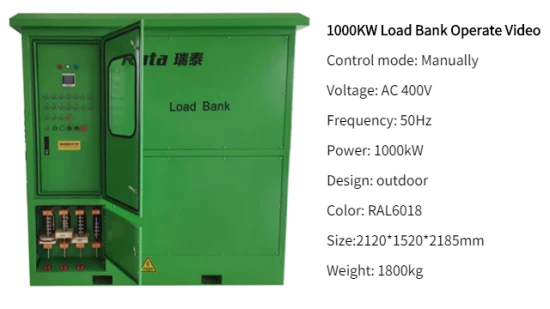 1000kw AC Dummy Air Cooling Resistive Generator Load Test Load Bank
